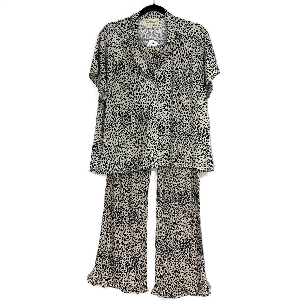 Salt Water Luxe Women’s Size Medium Cheetah Animal Print Rayon Pajama Set New